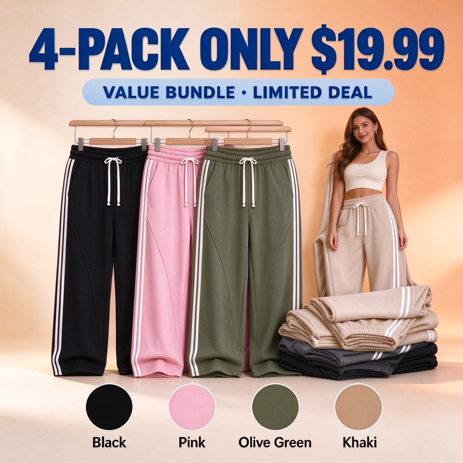 [LAST DAY SALE]RELAXED SIDE STRIPE PANTS Easy Comfort. Clean Style. Everyday Ready.