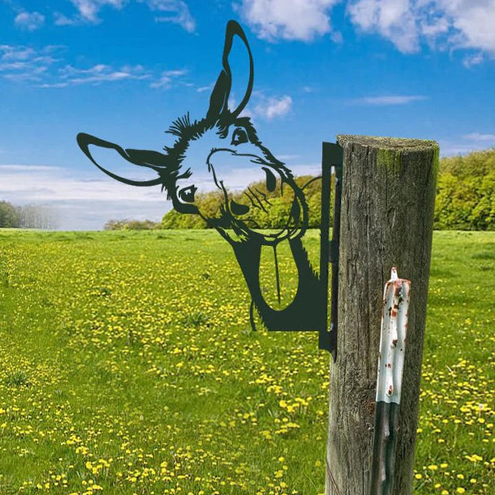Garden Farm Peep Animals Metal Artwork Decoration