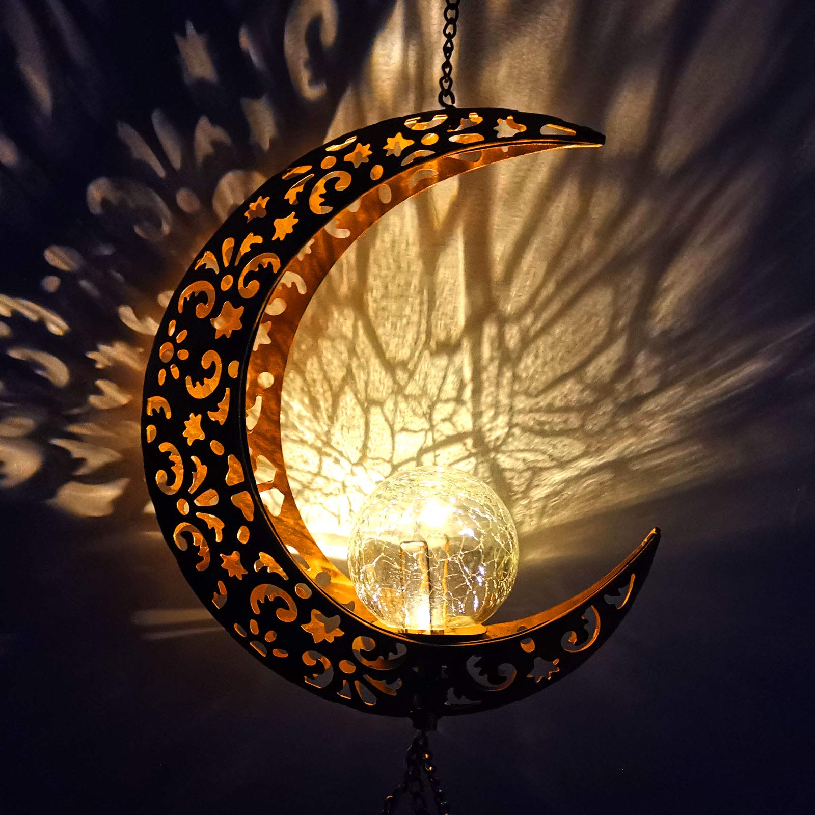 Solar Moon Wind Chime Hanging Lights -Outdoor Garden Lights
