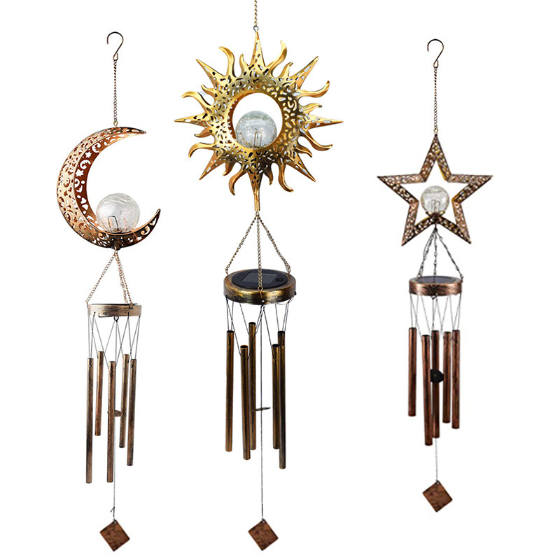 Solar Moon Wind Chime Hanging Lights -Outdoor Garden Lights