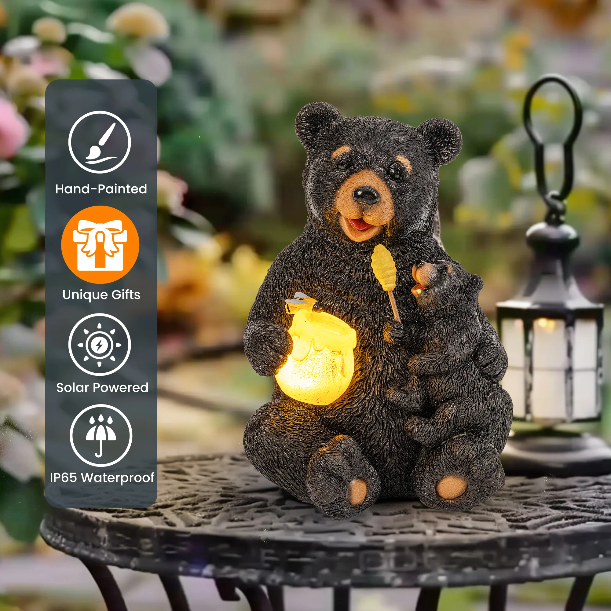 Gigalumi Solar Honey Bear Statue (1 Pack)