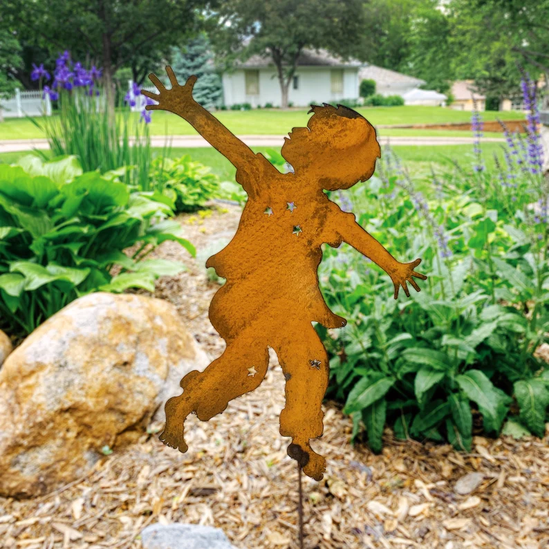 Boy and Girl Dancer Metal Garden Sculpture（Free Shipping）