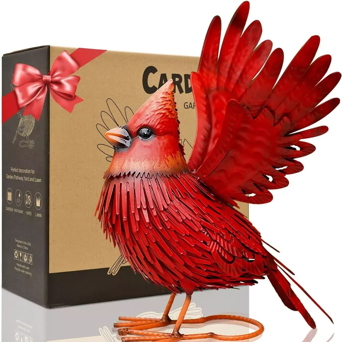 Handcrafted 3D Cardinal Metal Statue | Metal Art | Hand Painted Art