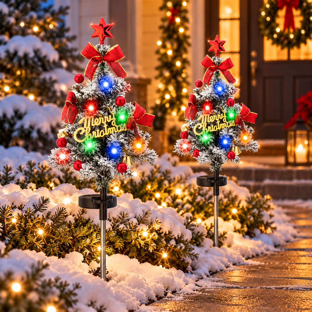 🔥 Solar Cedar Christmas Tree Lights| Festive Outdoor Holiday Decor