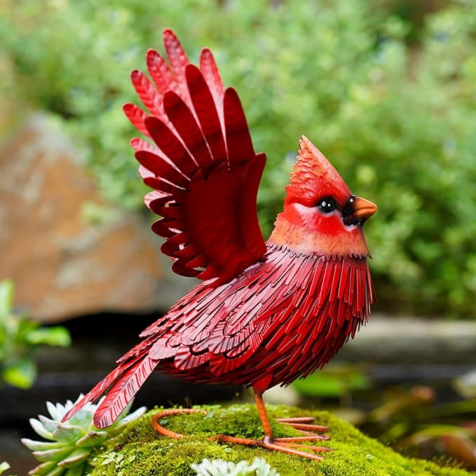 Handcrafted 3D Cardinal Metal Statue | Metal Art | Hand Painted Art