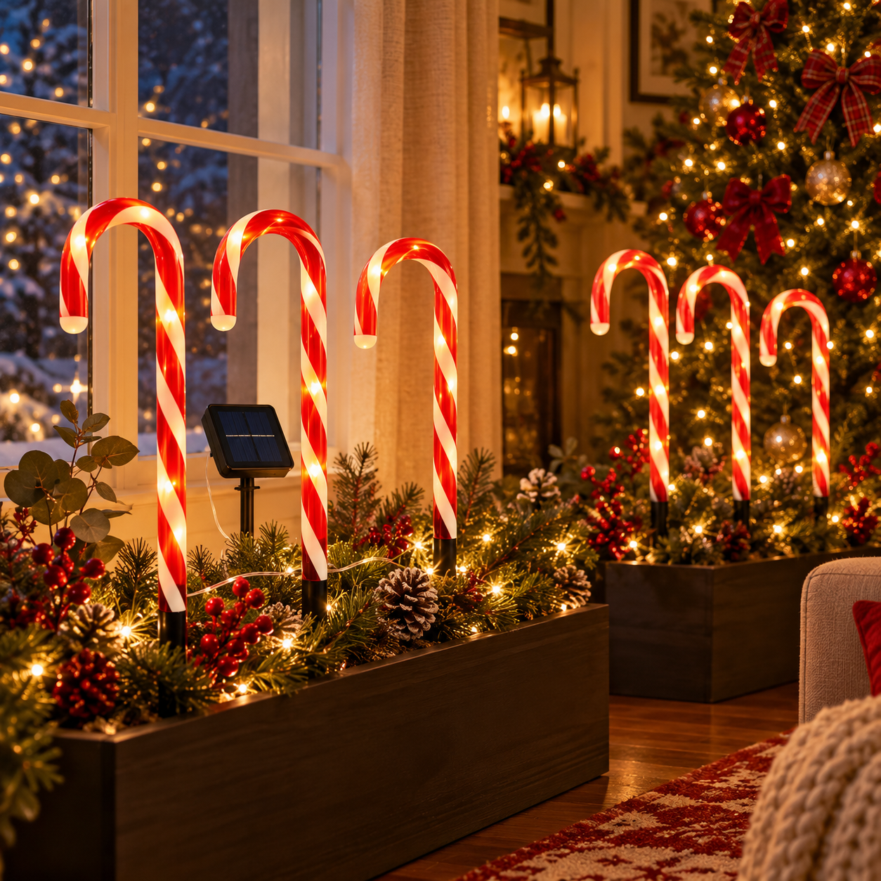🔥Christmas Special Offer 50% OFF🎅🍬Solar-Powered LED Christmas Candy Cane Pathway Lights