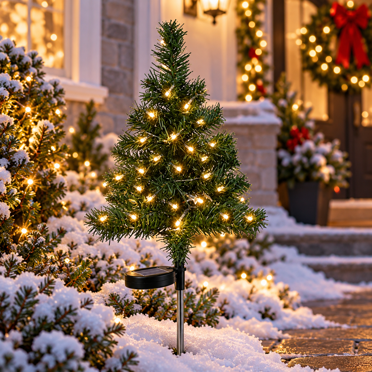 🔥 Solar Cedar Christmas Tree Lights| Festive Outdoor Holiday Decor