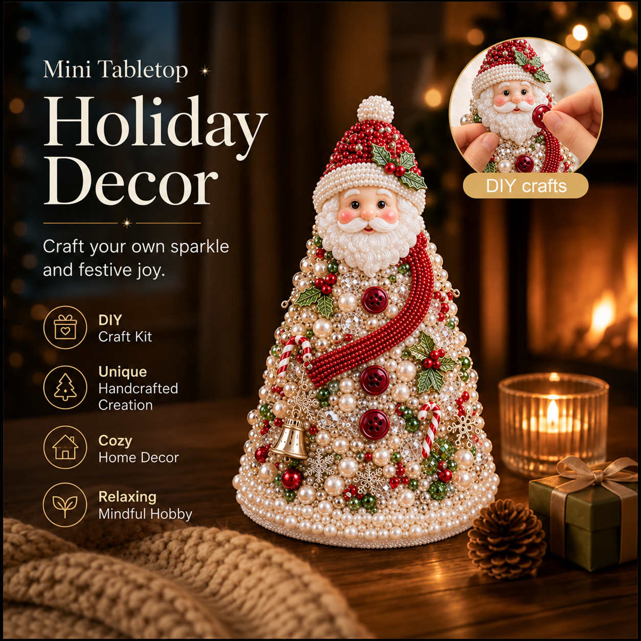 🎄✨Handmade Elegant DIY Beaded Christmas Tree Craft Kit | Collectible Premium Holiday Decor Kit