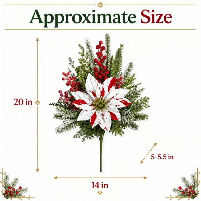 ❀Last Day 61% OFF🔥Christmas Poinsettia Planter Inserts