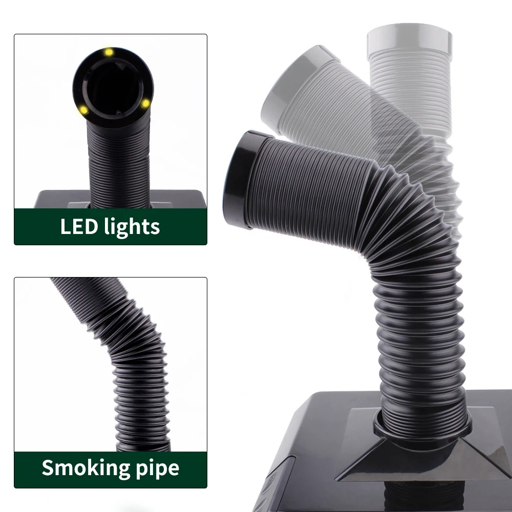 60W Dental Lab Vacuum Cleaner Dust Collector Extractor Aspirator Retractable LED Suction Machine for Table Polishing Equipment