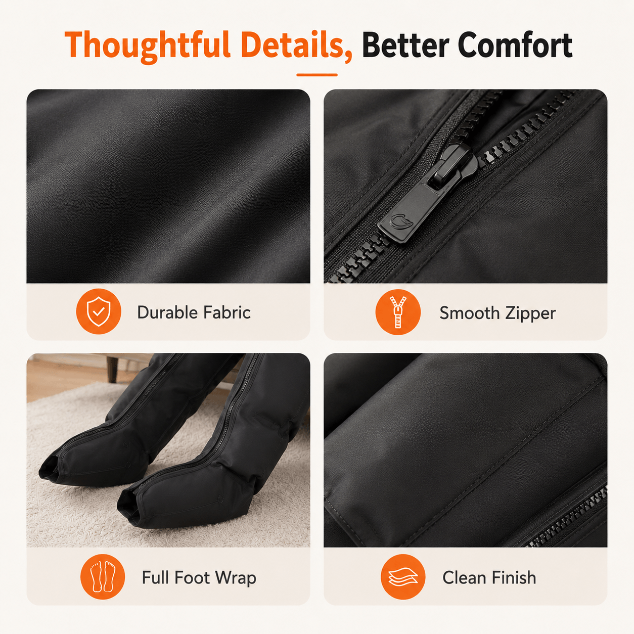 Air Compression Leg Massager Full Leg Foot Calf Thigh 3 Modes 3 Levels Timer