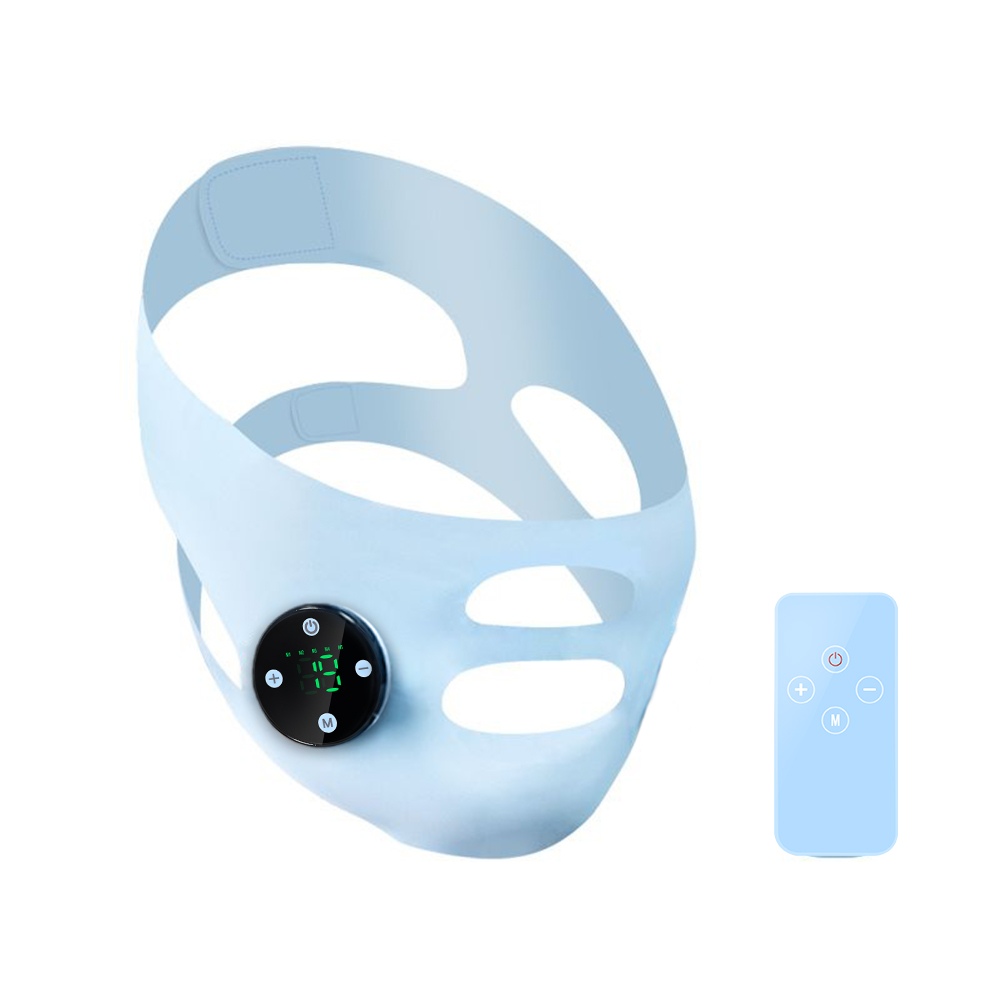 EMS Facial Massager Mask Microcurrent V Line Strap 8 Modes 19 Levels Remote