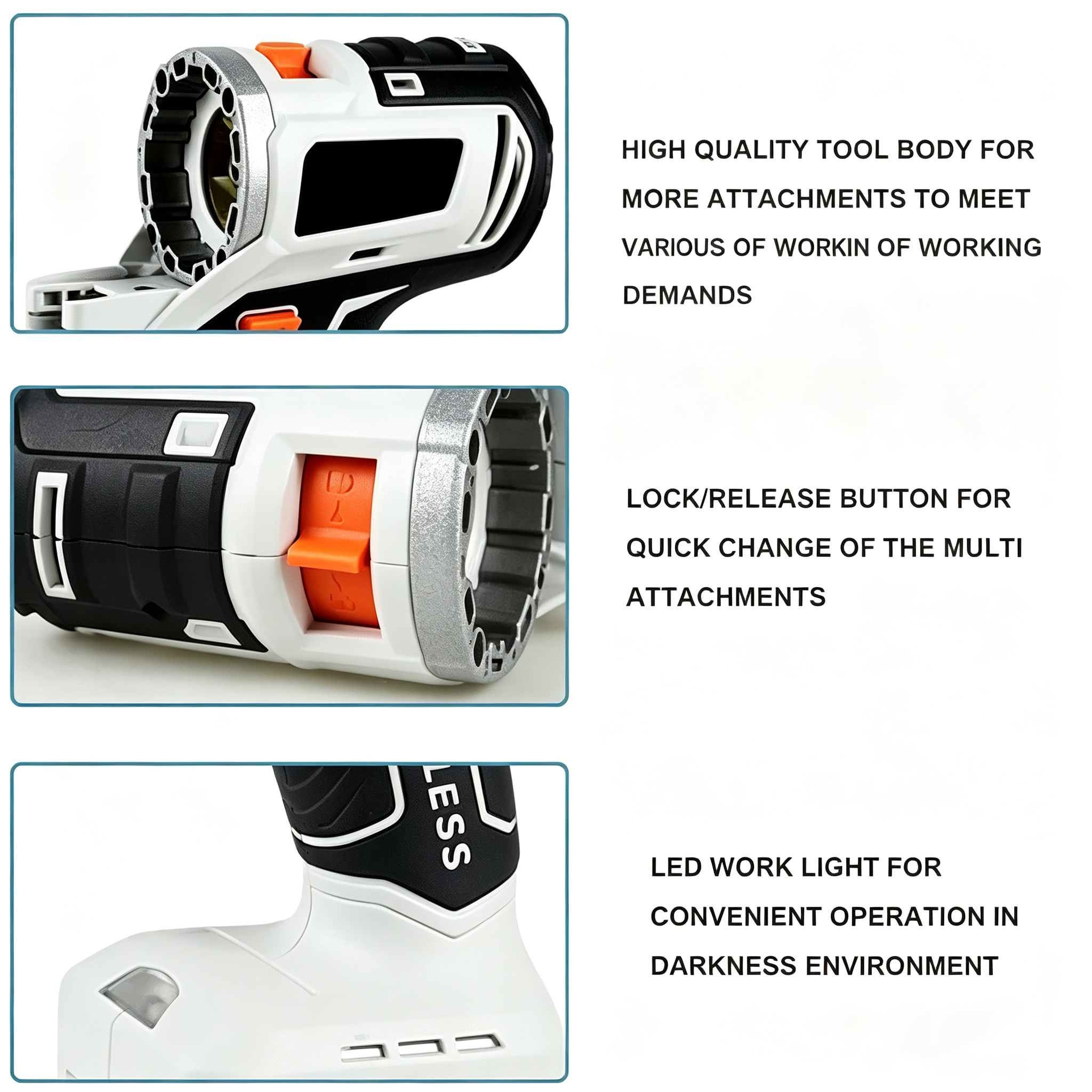 🛠Factory Outsale✨10 in 1 20V Cordless Multifunctional Power Tool Kit with Impact drill Reciprocating saw Jig saw Oscillating tool Chainsaw Screwdriver Attachment