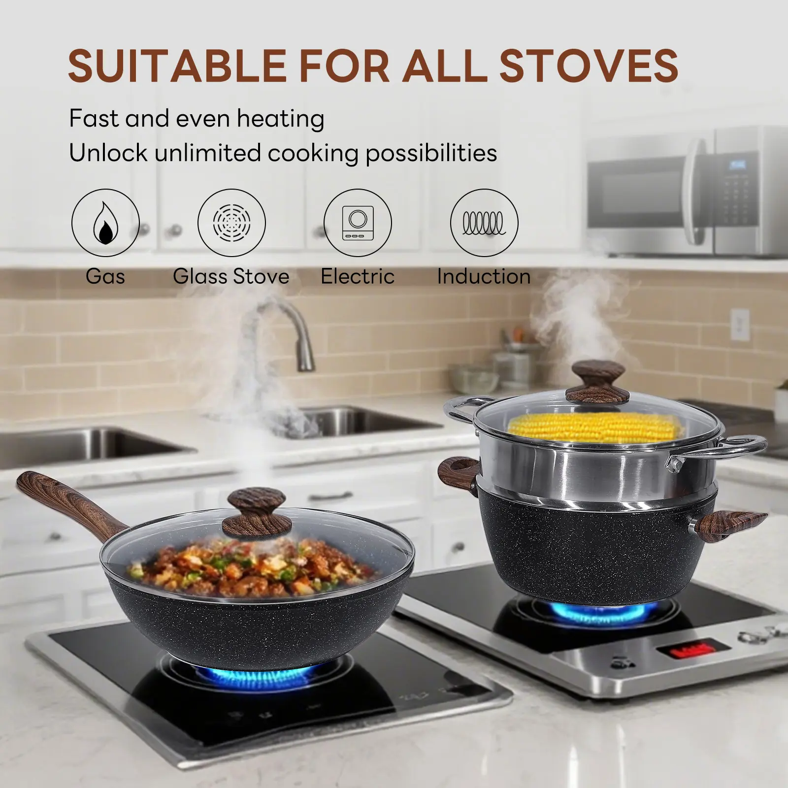  25-Piece Non-Stick Ceramic Cookware Set