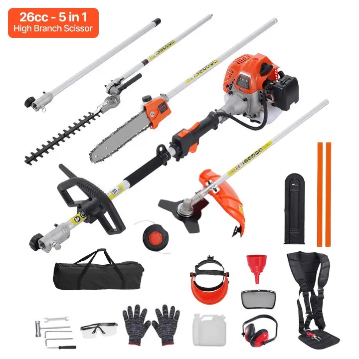 🔥Today's Special🔥6 in 1 Multi-Functional Gas Hedge Trimmer & Lawn Tool (Includes Hedge Trimmer, Grass Trimmer/Brush Cutter, Bush Cutter, Lawn Edger, and Pole Saw)