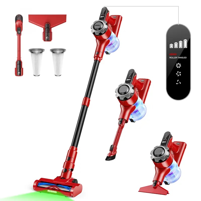T35 Rechargeable Wireless Cordless Vacuum Cleaner, 8-in-1 Lightweight Upright Vacuum for Deep Clean, 