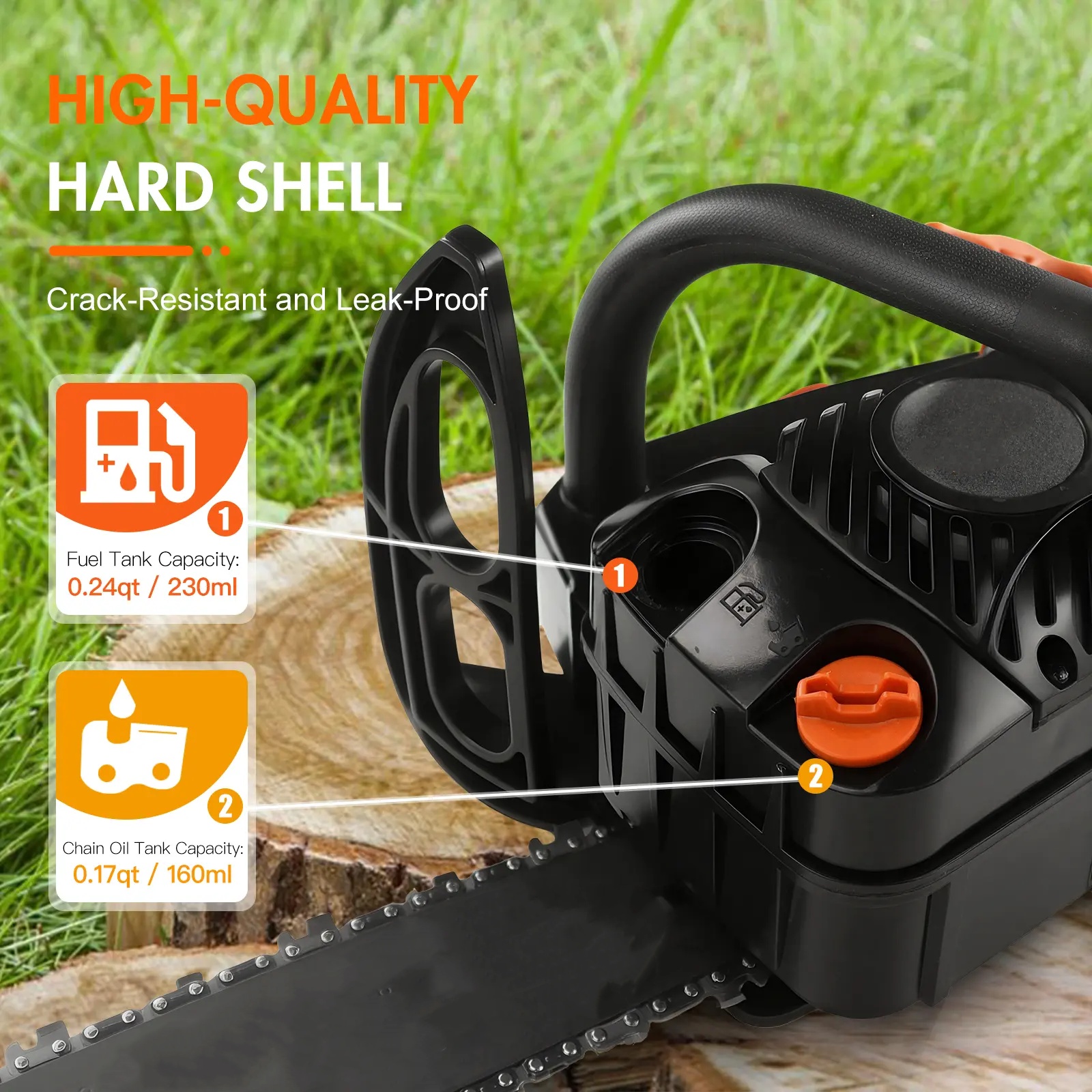 25.4cc 12'' Gas Chainsaw for Easy Tree Cutting
