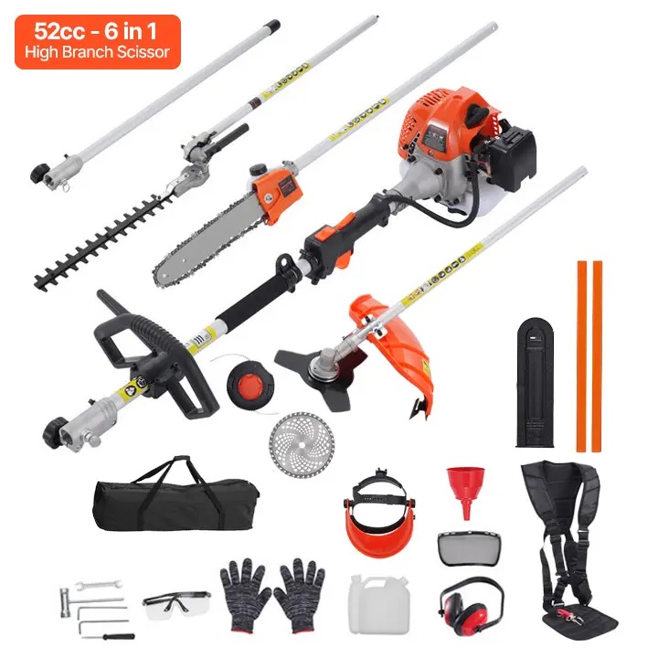 🔥Today's Special🔥6 in 1 Multi-Functional Gas Hedge Trimmer & Lawn Tool (Includes Hedge Trimmer, Grass Trimmer/Brush Cutter, Bush Cutter, Lawn Edger, and Pole Saw)