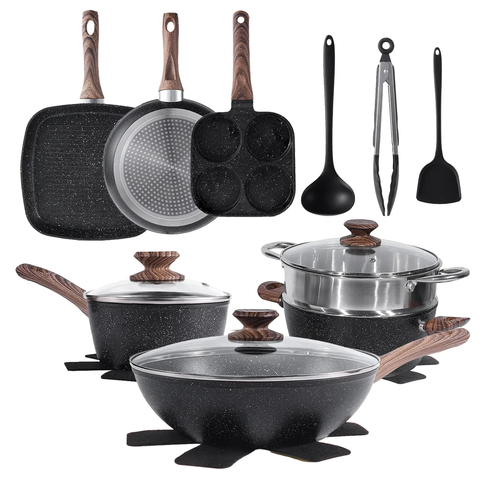  25-Piece Non-Stick Ceramic Cookware Set