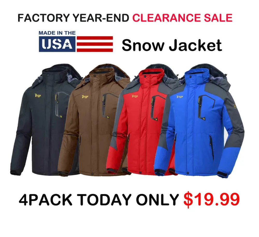 🔥Last day promotion⚡Men's Ski Snow Jacket Waterproof Insulated Fleece