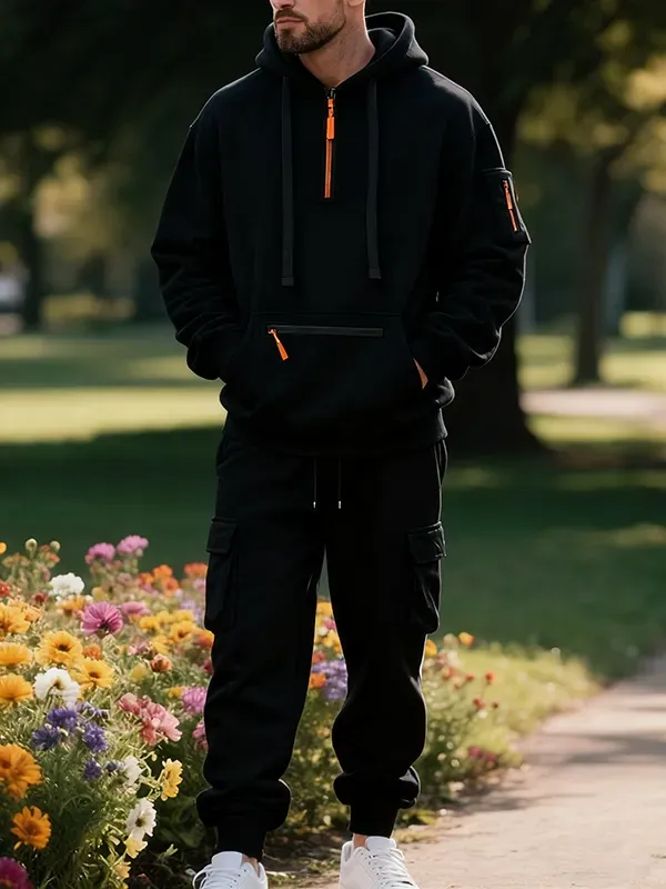 Men's winter wool-lined casual suit (loose fit version)