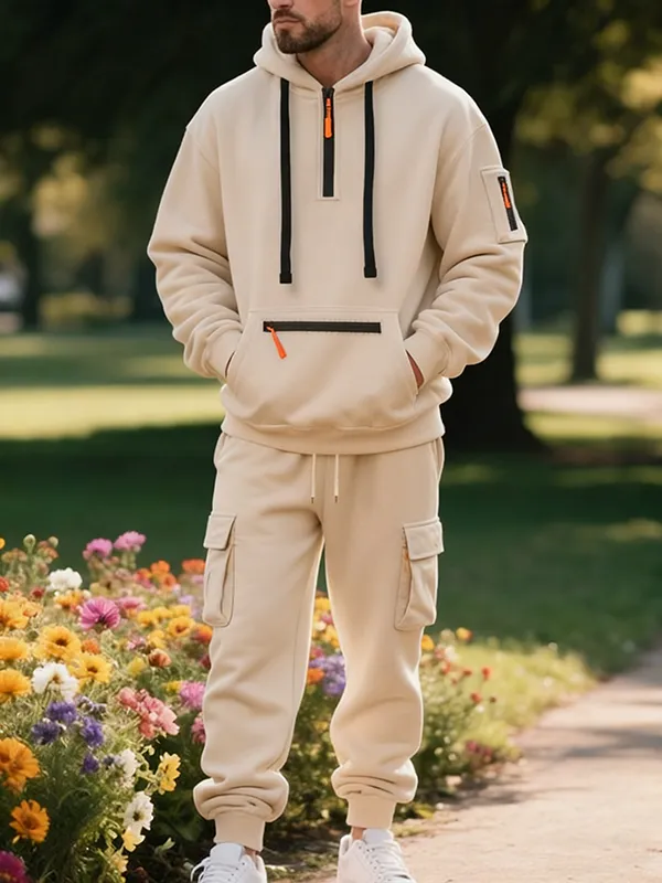 Men's winter wool-lined casual suit (loose fit version)