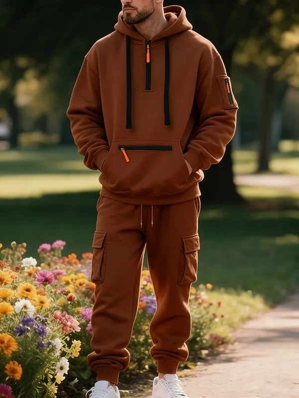 Men's winter wool-lined casual suit (loose fit version)