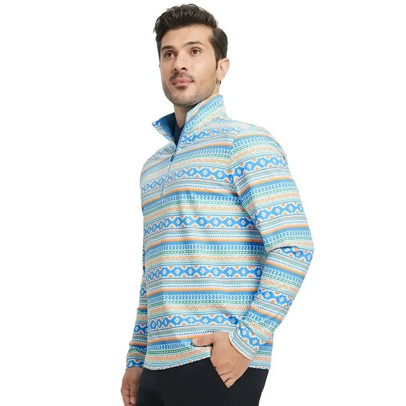 Men’s 1/4 Zip Printed Athletic Top