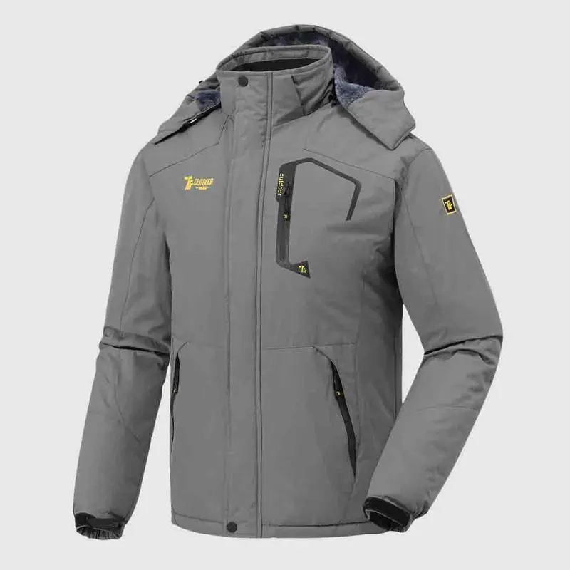 🔥Last day promotion⚡Men's Ski Snow Jacket  Waterproof Insulated Fleece Outdoor Mountain Hooded Winter Coat