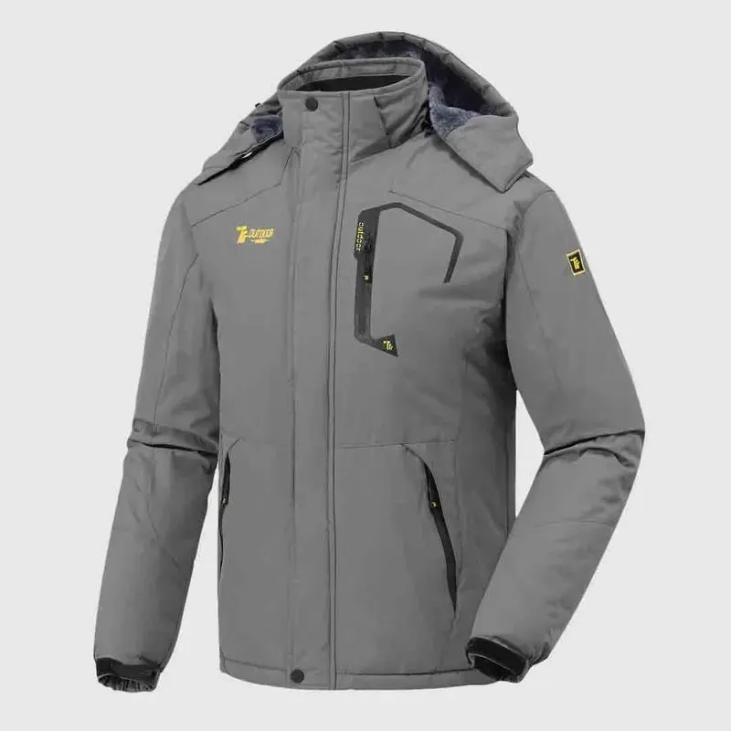 🔥Last day promotion⚡Men's Ski Snow Jacket  Waterproof Insulated Fleece Outdoor Mountain Hooded Winter Coat