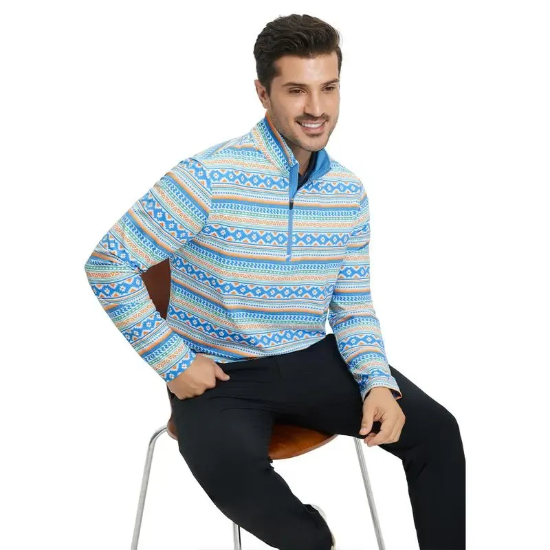 Men’s 1/4 Zip Printed Athletic Top