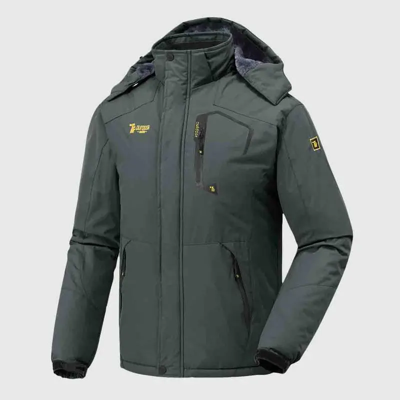 🔥Last day promotion⚡Men's Ski Snow Jacket  Waterproof Insulated Fleece Outdoor Mountain Hooded Winter Coat