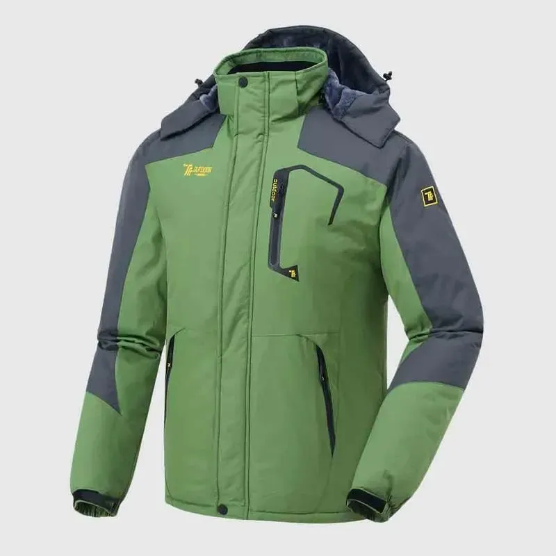 🔥Last day promotion⚡Men's Ski Snow Jacket  Waterproof Insulated Fleece Outdoor Mountain Hooded Winter Coat