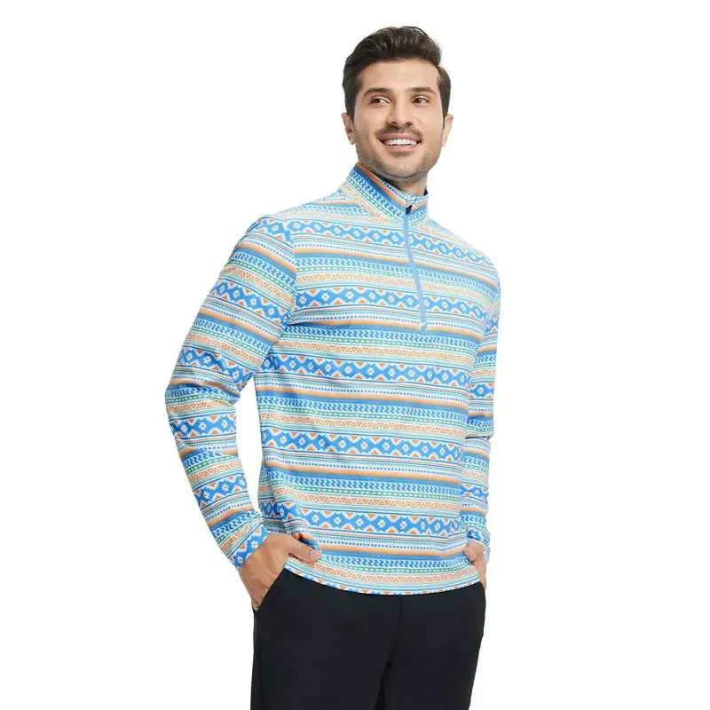 Men’s 1/4 Zip Printed Athletic Top