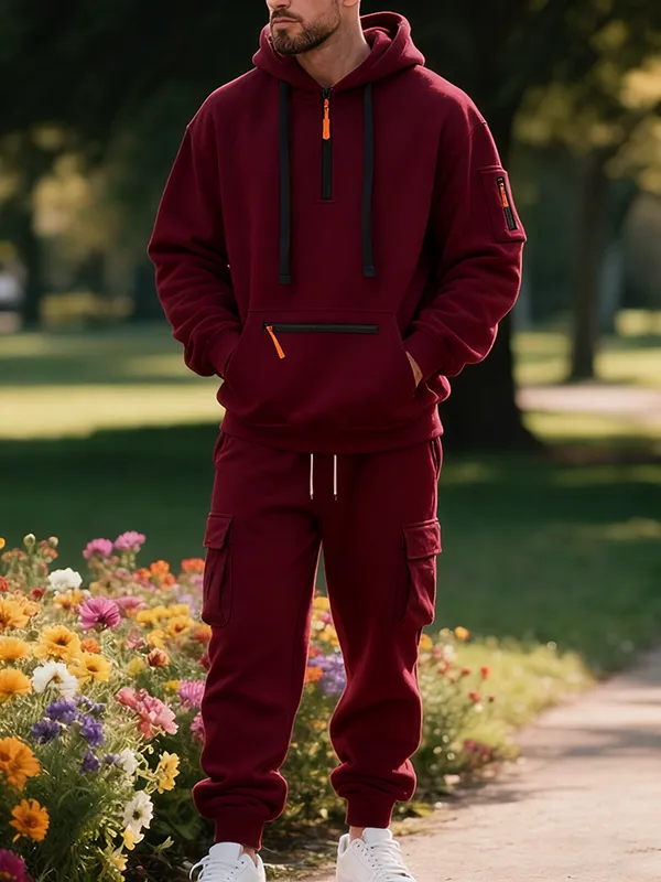 Men's winter wool-lined casual suit (loose fit version)