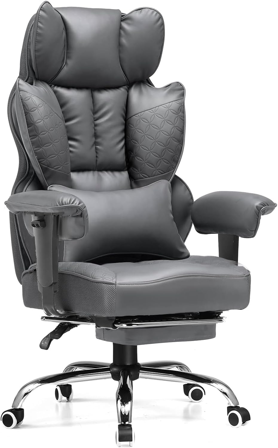 Coffee Brown 400lbs Big and Tall Gaming Chair with Footrest