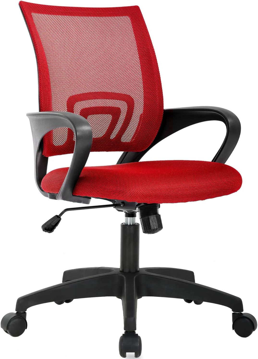  Office Chair | Mid-Back Swivel Desk Chair | Dark Black