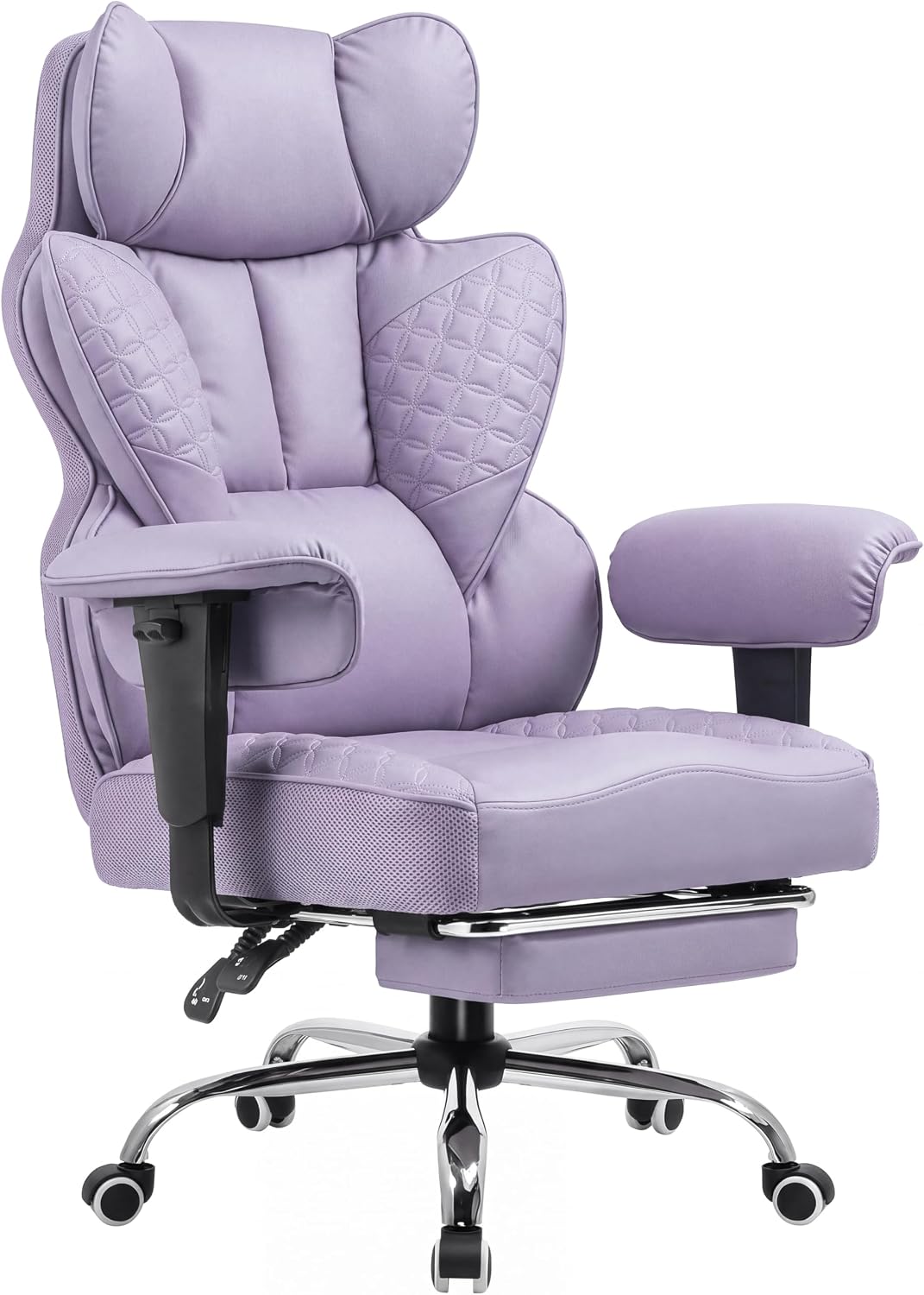 Embossed Leather Big and Tall Gaming Chair with Footrest