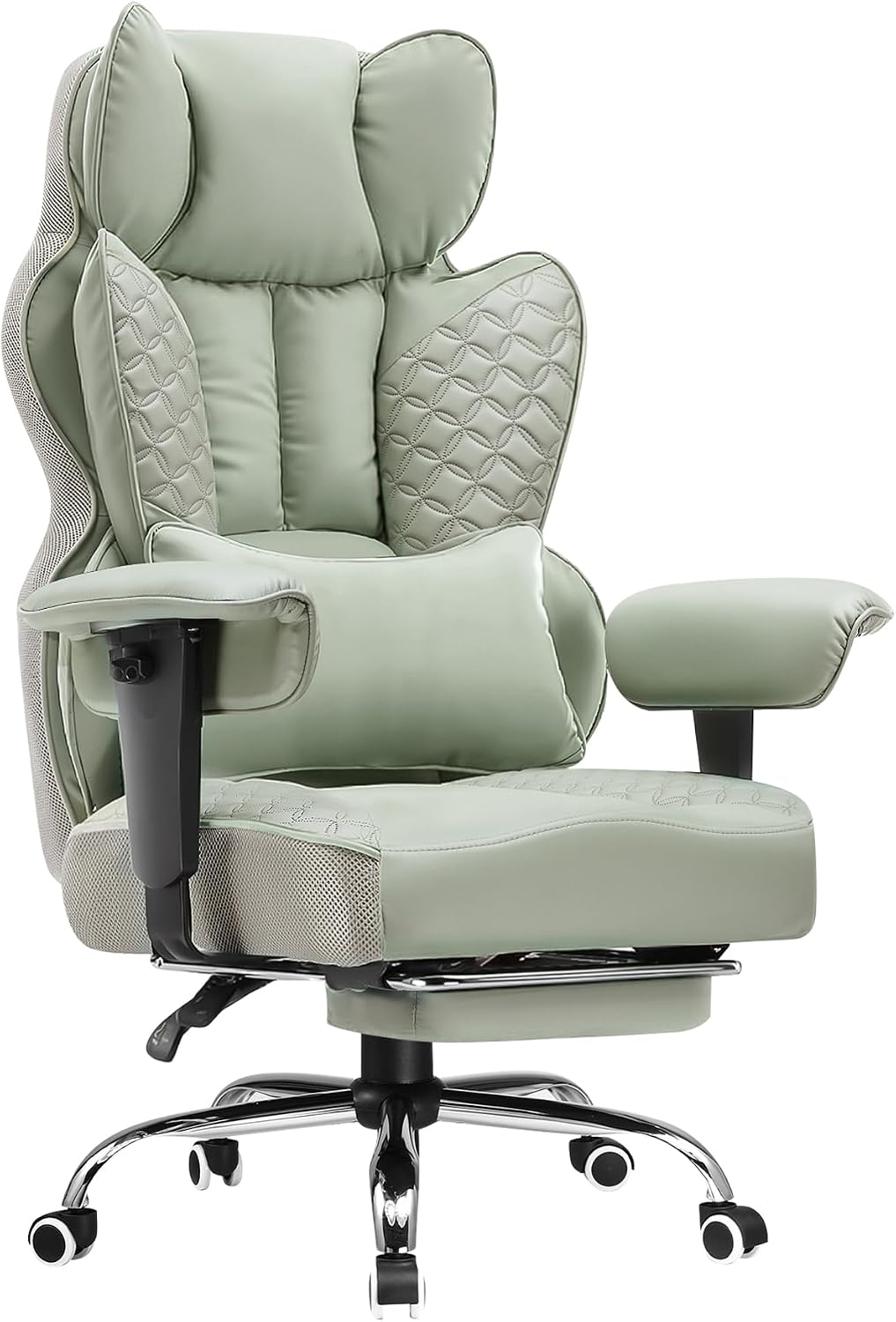 Embossed Leather Big and Tall Gaming Chair with Footrest