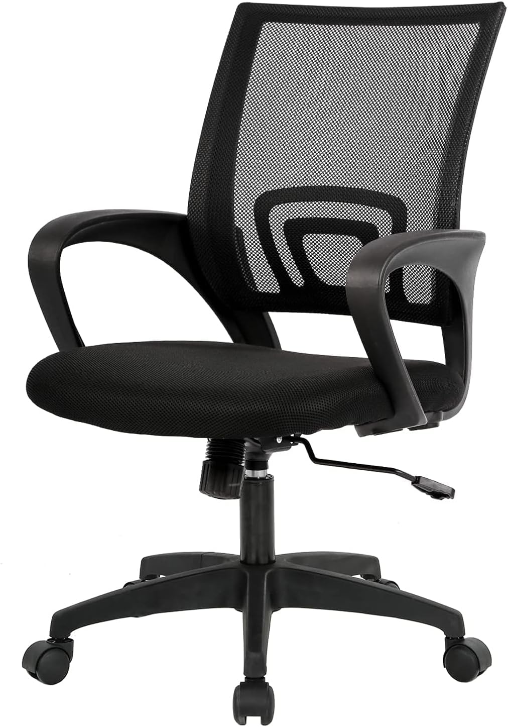  Office Chair | Mid-Back Swivel Desk Chair | Dark Black