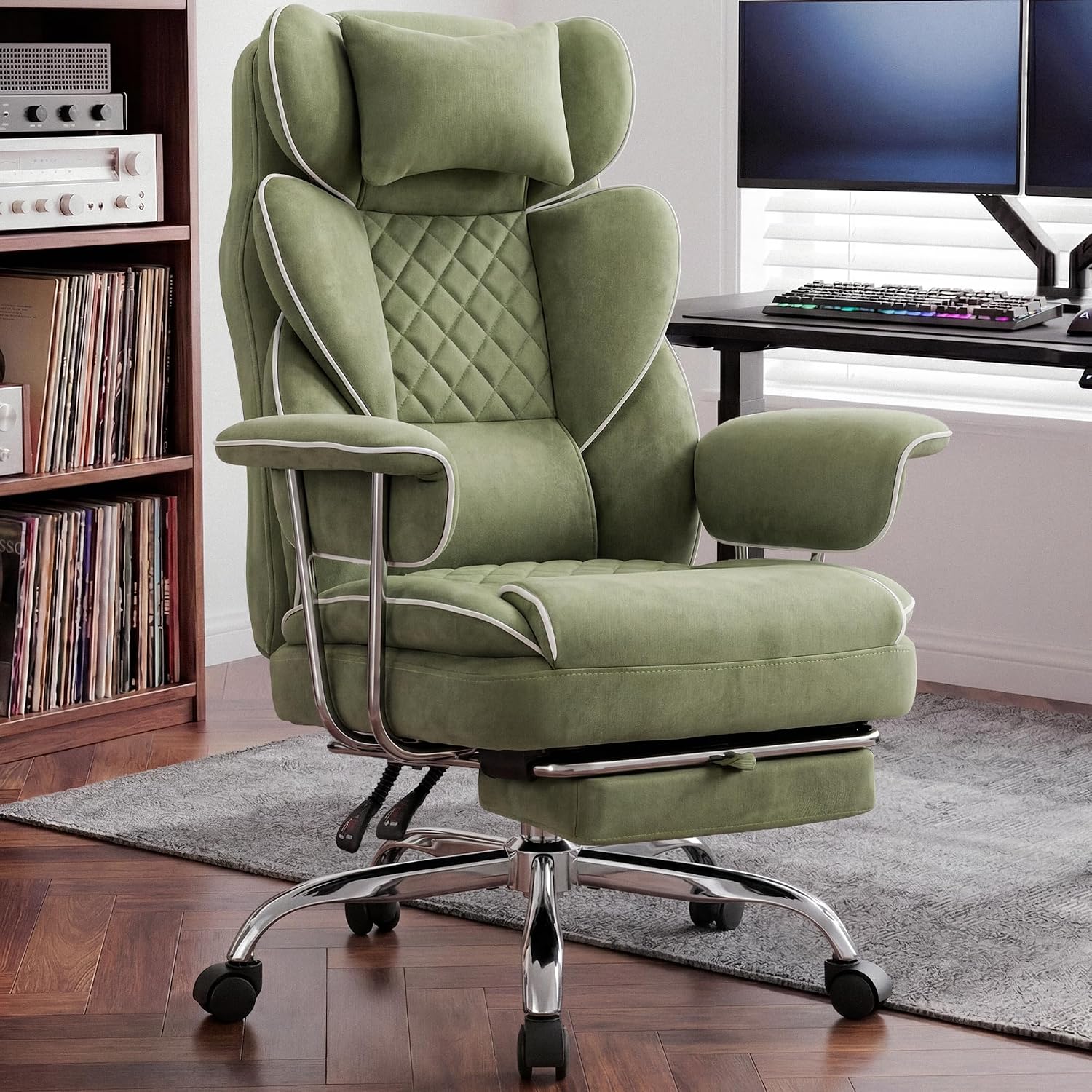 Big and Tall Gaming Chair with Footrest, Reclining Chair