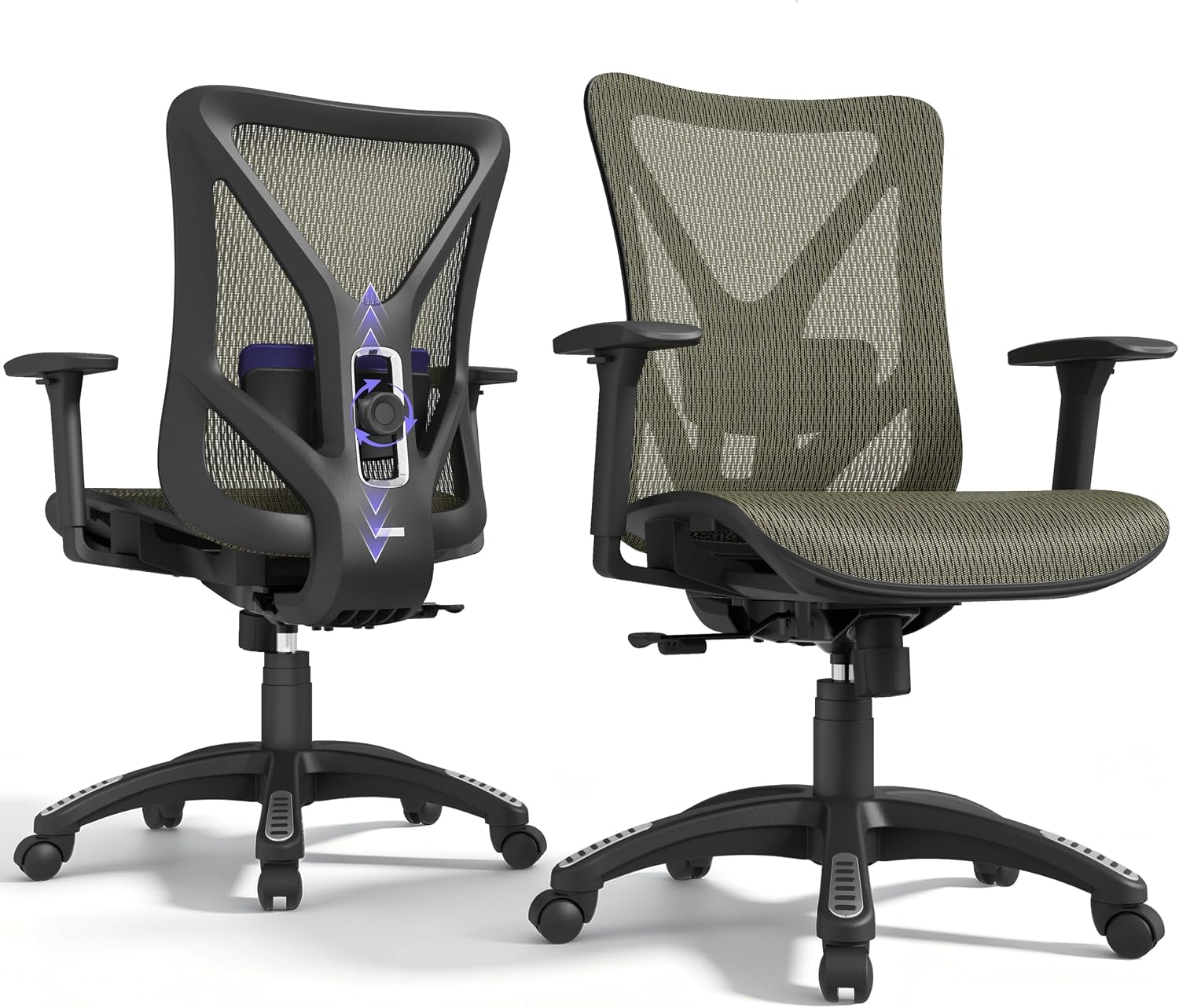 Sunset Orange Ergonomic Mesh Office Chair with 3D Armrest