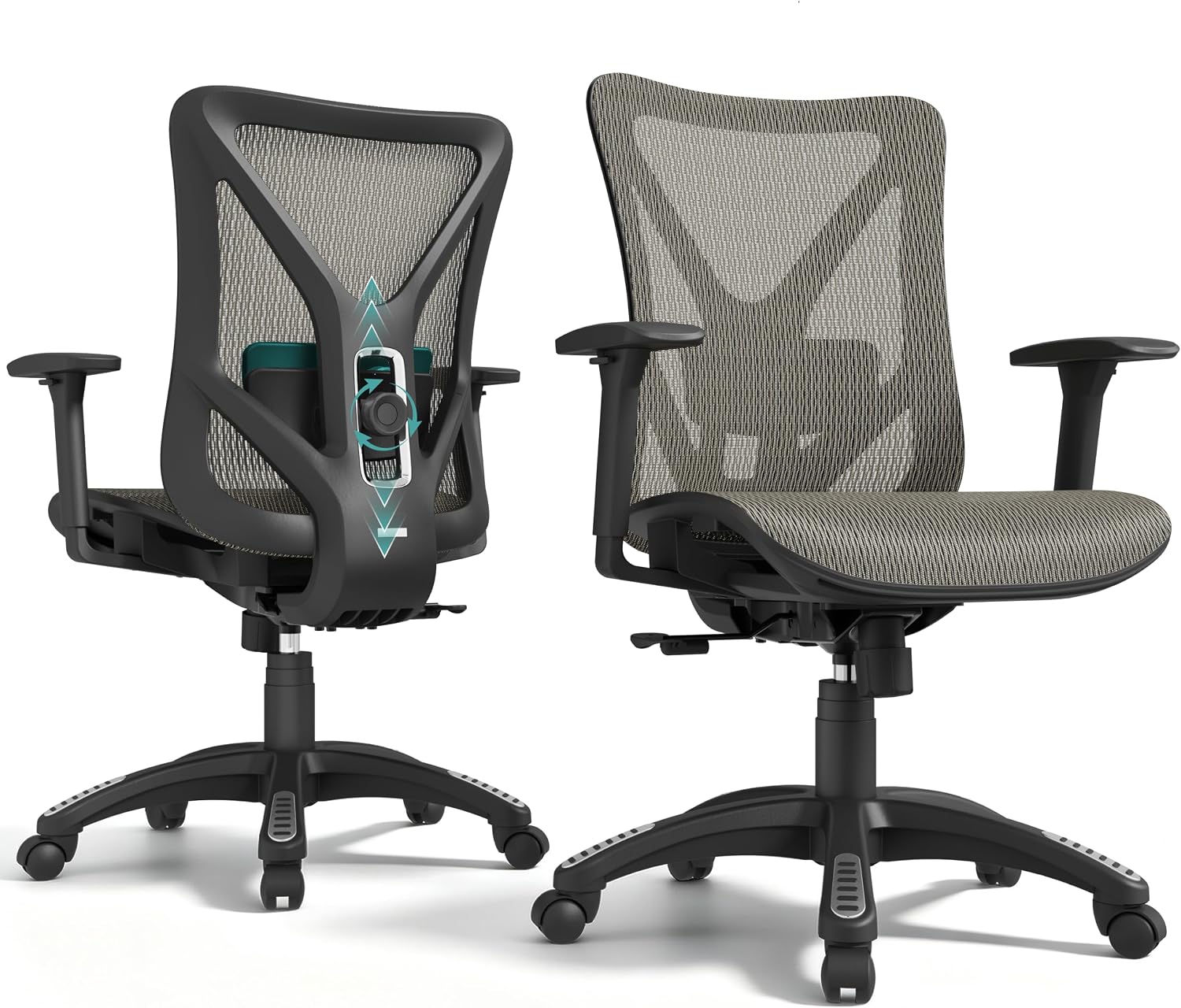 Sunset Orange Ergonomic Mesh Office Chair with 3D Armrest