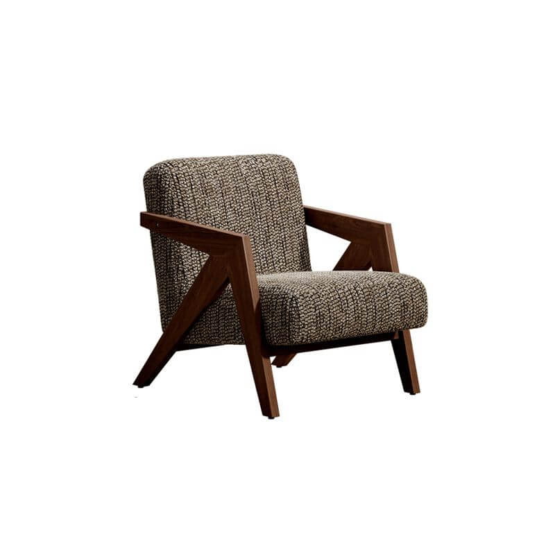 Contemporary Ash Wood Tight Back Accent Chair