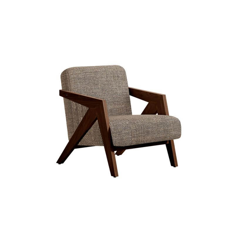 Contemporary Ash Wood Tight Back Accent Chair
