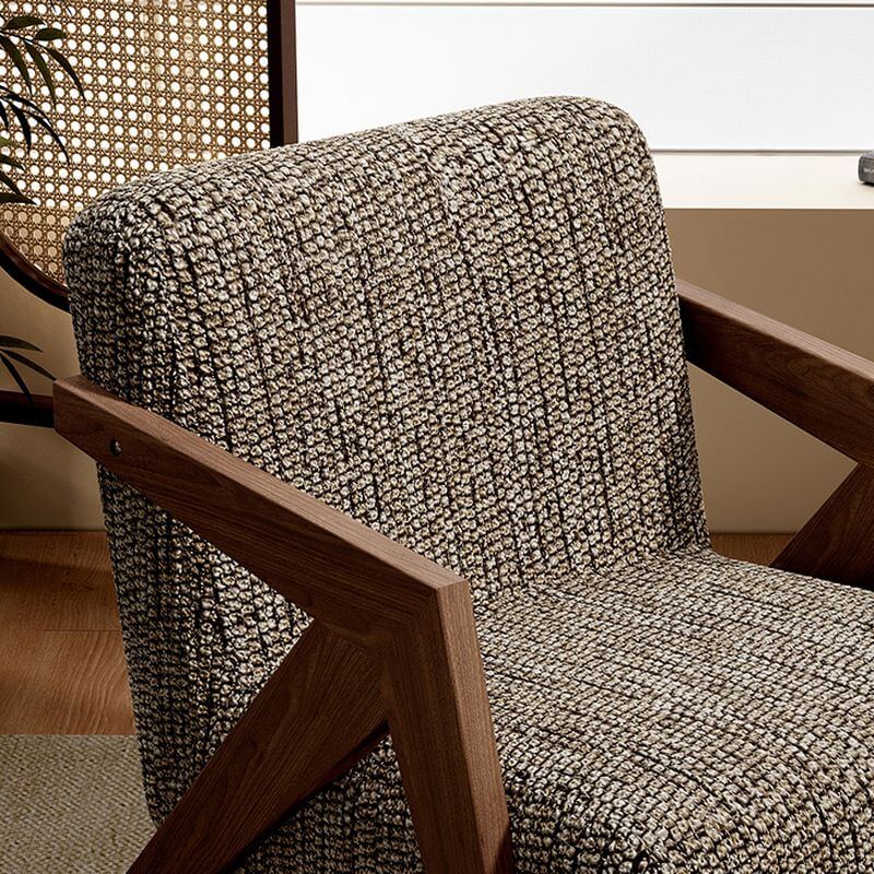 Contemporary Ash Wood Tight Back Accent Chair