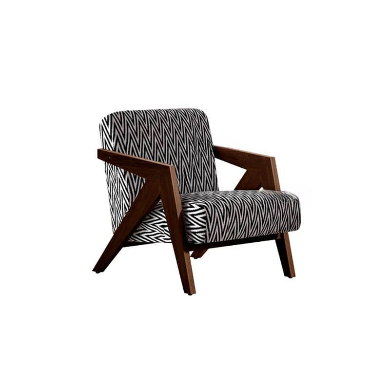 Contemporary Ash Wood Tight Back Accent Chair