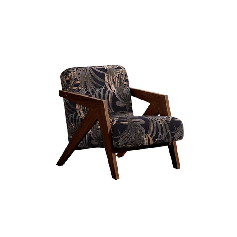 Contemporary Ash Wood Tight Back Accent Chair
