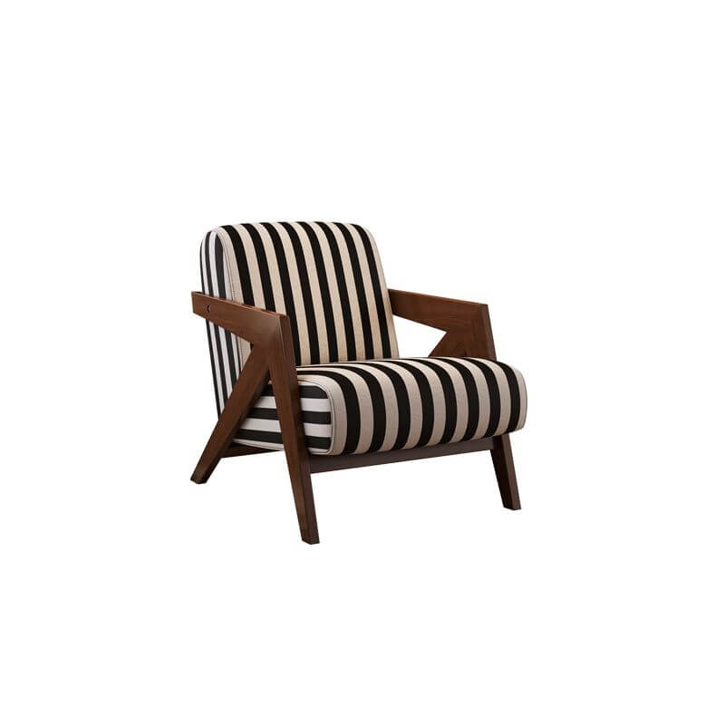 Contemporary Ash Wood Tight Back Accent Chair
