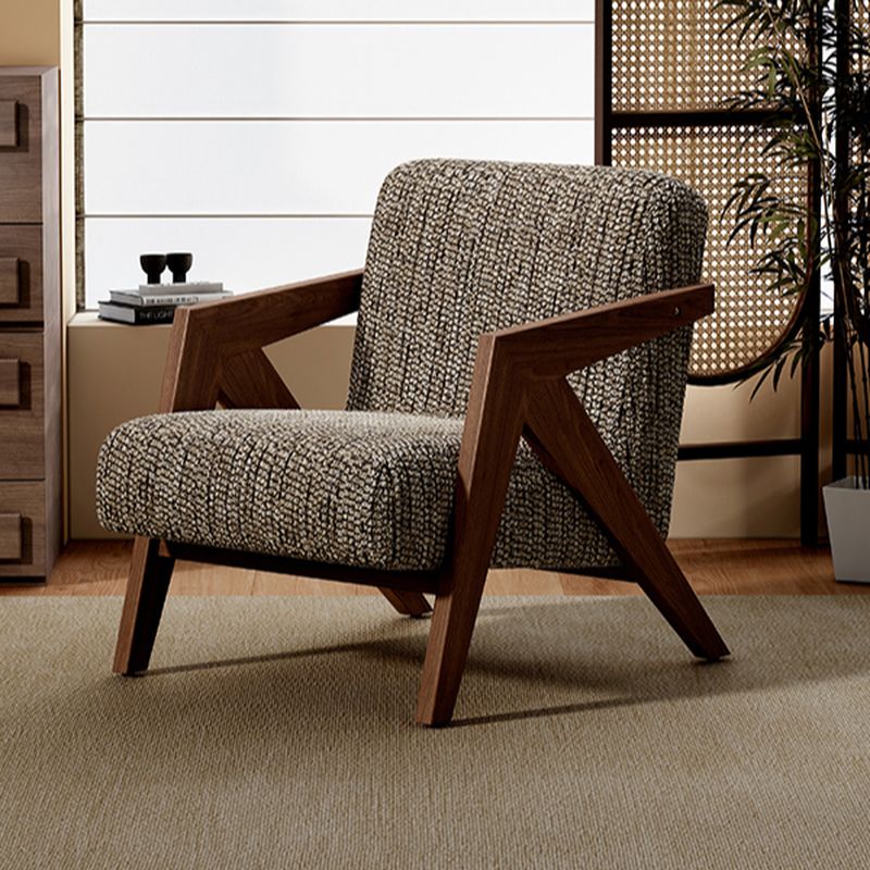 Contemporary Ash Wood Tight Back Accent Chair